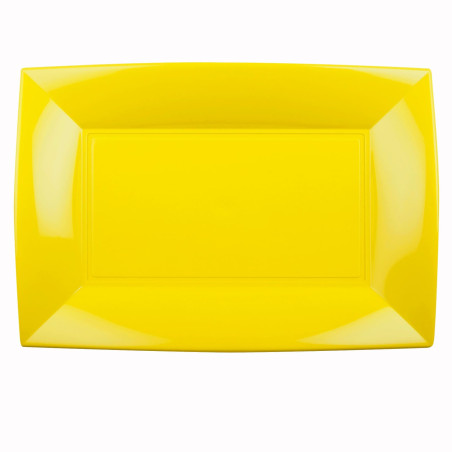 Plateau Plastique Jaune Nice PP 345x230mm (6 Utés)