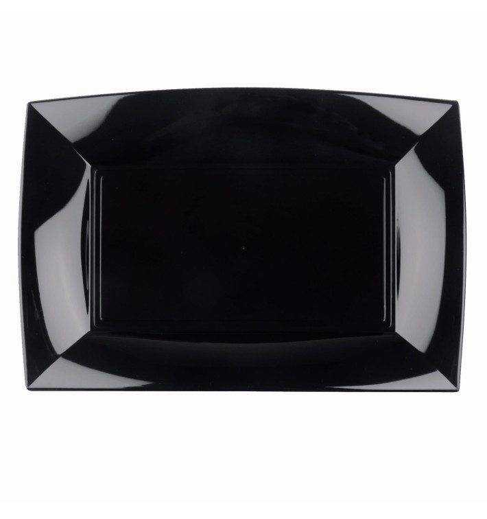 Plateau Plastique Noir Nice PP 345x230mm (60 Utés)