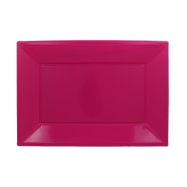 Plastic dienblad fuchsia 33x22,5cm (3 stuks) 