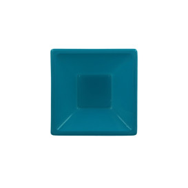 Bol en Plastique PS Carré Turquoise 12x12cm (12 Utés)