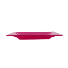 Plastic bord Plat Vierkant fuchsia 23 cm (25 stuks) 