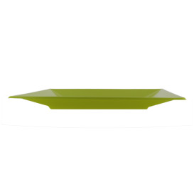 Plastic bord Plat Vierkant pistache groen 17 cm (300 stuks)