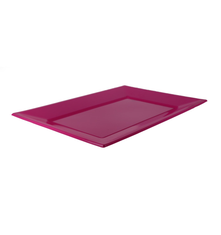 Plastic dienblad fuchsia 33x22,5cm (3 stuks) 