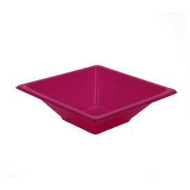 Bol en Plastique PS Carré Fuchsia 12x12cm (25 Utés)