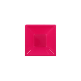 Bol en Plastique PS Carré Fuchsia 12x12cm (25 Utés)