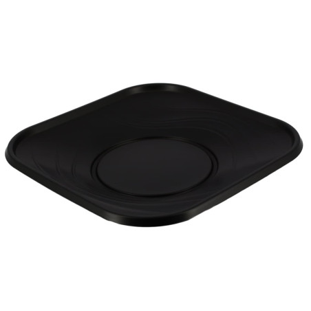 Assiette Réutilisable Economique PP "X-Table" Noir 23x23cm (8 Utés)