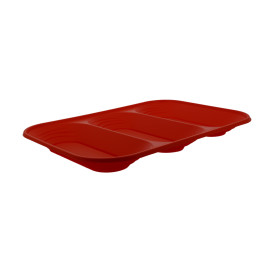 Plastic dienblad microgolfbaar "X-Table" 3C rood 33x23cm (2 stuks) 