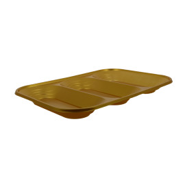 Plastic dienblad microgolfbaar "X-Table" 3C goud 33x23cm (30 stuks)