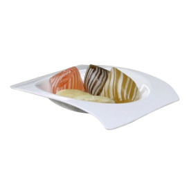 Assiette Dégustation Flat Blanc 8x6,6 cm (500 Utés)