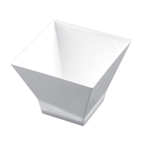 Verrine Dégustation Réutilisable PS Pagode Medium Blanc. 200ml 8x8cm (12 Utés)