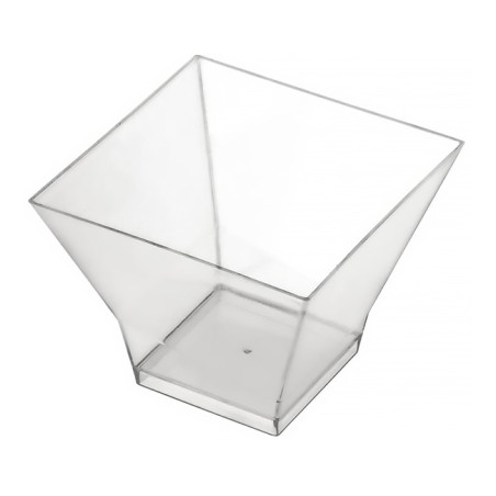 Verrine Dégustation Réutilisable PS Pagode Medium Transp. 200ml 8x8cm (12 Utés)