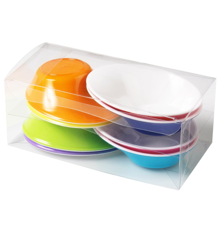 Plastic Kom PS "Sodo" wit en Multicolof 50 ml (160 stuks)