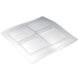 Plastic Compartment dienblad PS "FoodPoker" 4C 36x36cm (1 stuk)