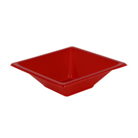 Bol en Plastique PS Carré Rouge 12x12cm (720 Utés)