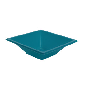 Bol en Plastique PS Carré Turquoise 12x12cm (12 Utés)