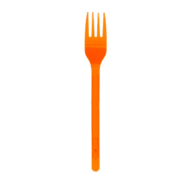 Plastic PS vork oranje 17,5cm (20 stuks) 