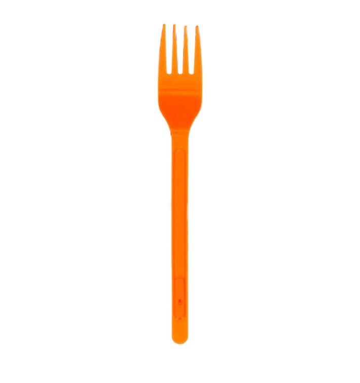 Fourchette Plastique PS Orange 175mm (20 Unités)