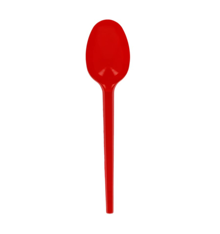 Plastic lepel  PS rood 16,5cm (20 stuks) 