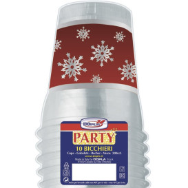 Plastic PS beker Kristal "Diamant" "Snowflake" 200ml (10 stuks)