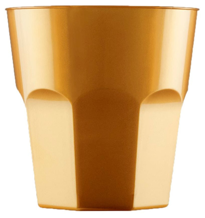 Plastic beker voor Cocktail PS goud Ø7,3cm 220ml (50 stuks) 