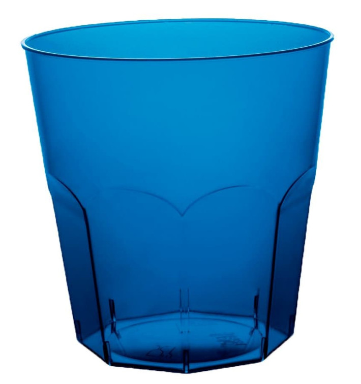 Verre Plastique Cocktail Bleu Transp. PS Ø73mm 220ml (50 Utés)