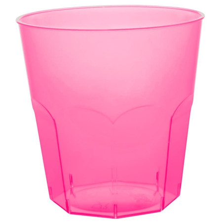 Plastic PS beker fuchsia transparant Ø7,3cm 220ml (1000 stuks)