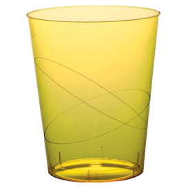 Verre Plastique Moon Jaune Transp. PS 350ml (20 Unités)