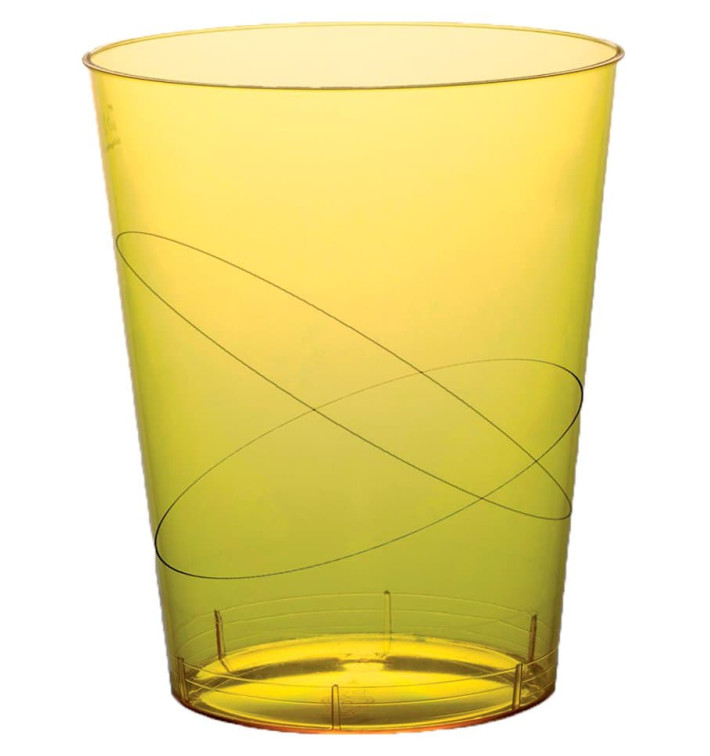 Verre Plastique Moon Jaune Transp. PS 350ml (20 Unités)