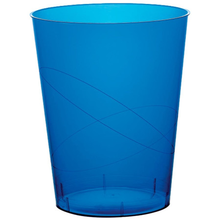 Plastic PS beker "Moon" blauw transparant 350ml (20 stuks) 