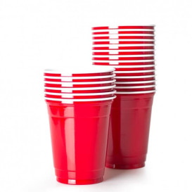 Plastic PS beker Amerikaanse Red Party Bekers 360ml (50 stuks)