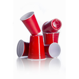 Gobelet Plastique Rouge en PS 12Oz/360ml (50 Unités)