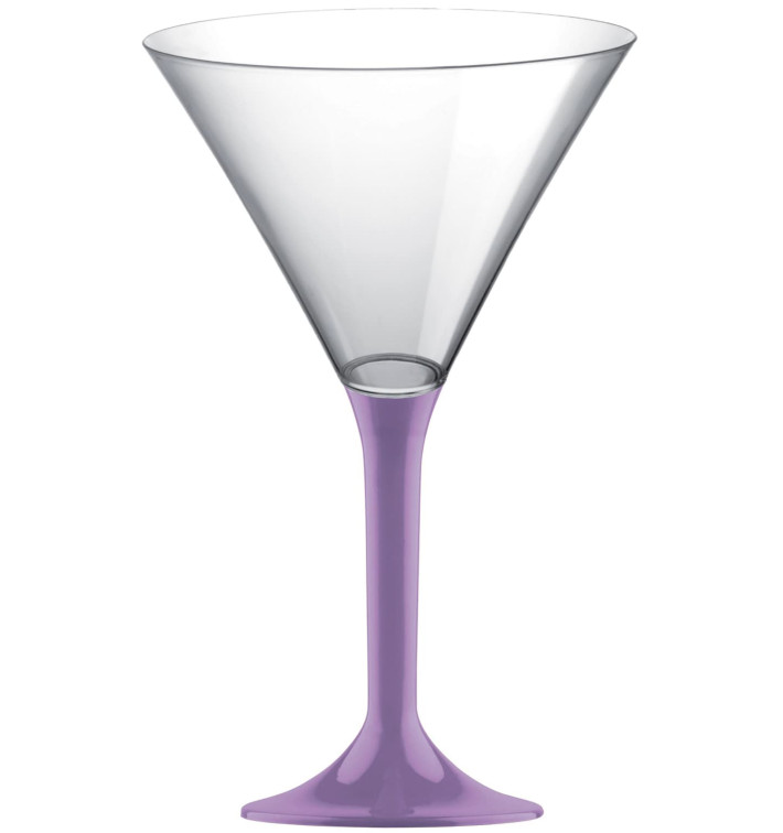 Flûte Plastique Cocktail Pied Lilas 185ml 2P (20 Utés)