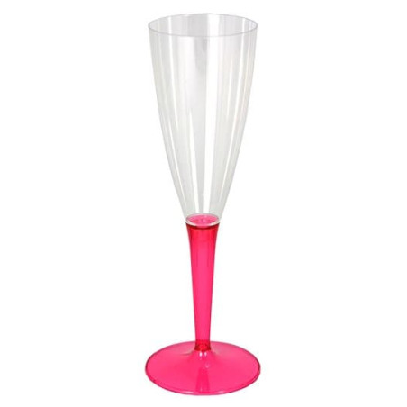 Flûte à Champagne Réutilisable PS Pied Framboise 100ml 2pcs (36 Utés)