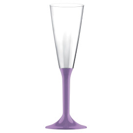 Flûte Champagne Plastique Pied Lilas 160ml 2P (200 Utés)