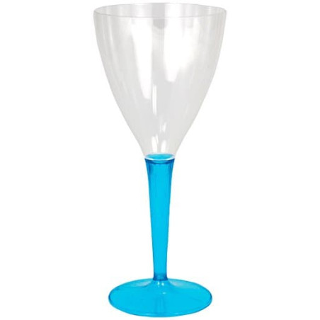 Verre à Vin Plastique Turquoise 130ml (6 Utés)