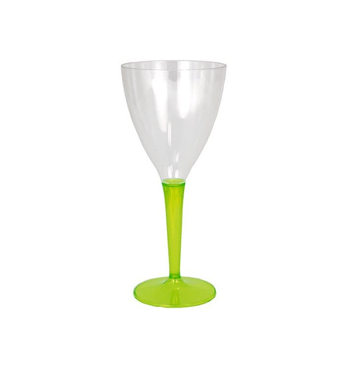 Plastic stamglas wijn groen 130ml (6 stuks) 