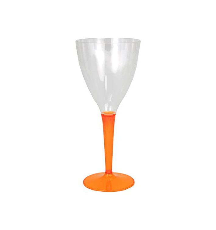 Plastic stamglas wijn oranje 130ml (6 stuks) 