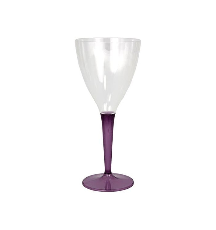 Plastic stamglas wijn aubergine kleur 130ml (60 stuks)