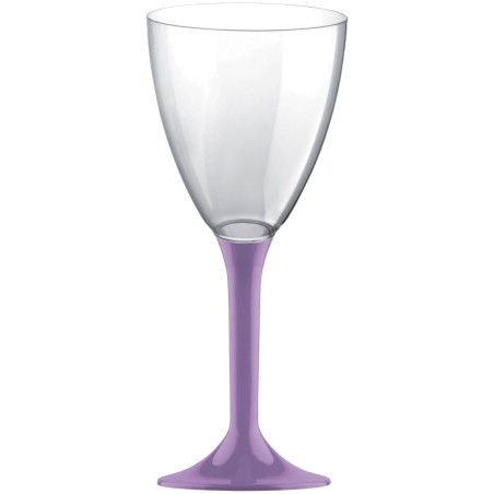 Verre Plastique Vin Pied Lilas 180ml 2P (20 Utés)