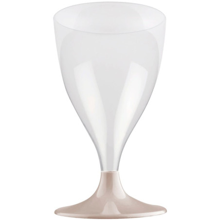 Verre à Vin Réutilisable PS Cristal Pied Crème 200ml 2P (20 Utés)