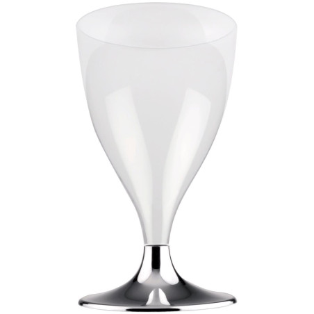 Verre Plastique Vin Pied Nickel Chrome 200ml 2P (400 Utés)