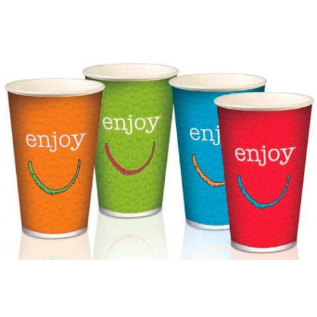 Gobelet Carton 12Oz/360ml "Enjoy" Ø8,0cm (100 Utés)