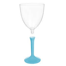 Flûte en Plastique Vin Pied Turquoise 300ml 2P (200 Utés)