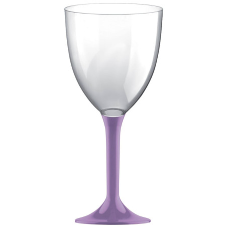 Verre en Plastique Vin Pied Lilas 300ml 2P (20 Utés)