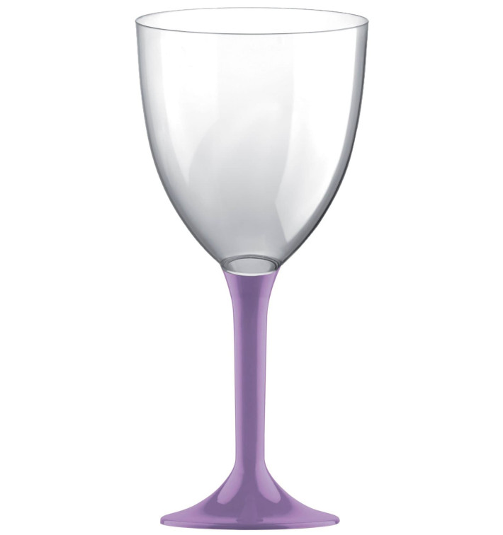 Flûte en Plastique Vin Pied Lilas 300ml 2P (200 Utés)