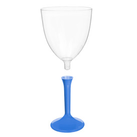 Flûte en Plastique Vin Pied Bleu Méditerranée 300ml 2P (20 Utés)