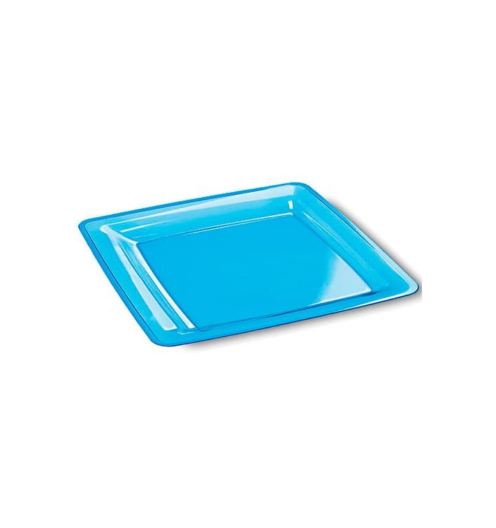 Assiette Carrée Extra Dur Turquoise 22,5x22,5cm (6 Utés)