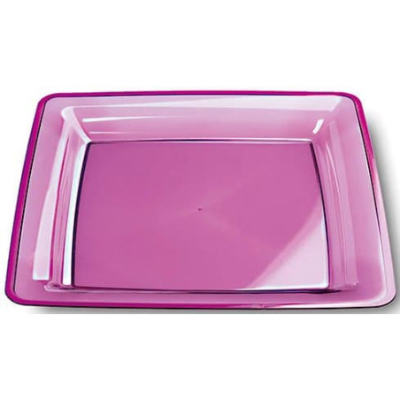 Assiette Carrée Extra Dur Aubergine 22,5x22,5cm (72 Utés)