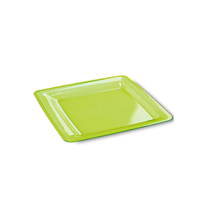 Assiette Carrée Extra Dur Vert 22,5x22,5cm (6 Utés)