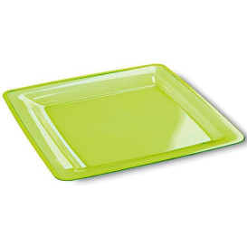 Plastic bord Vierkant extra sterk groen 22,5x22,5cm (72 stuks)